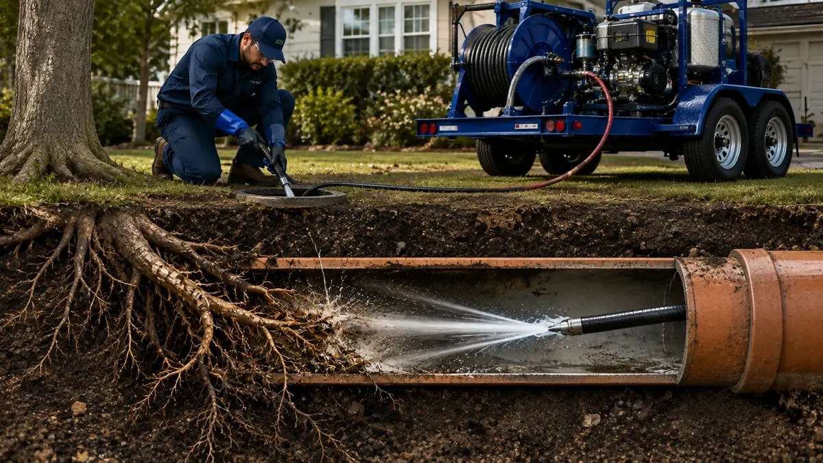 Tree Root Removal with Hydro Jetting in Keene